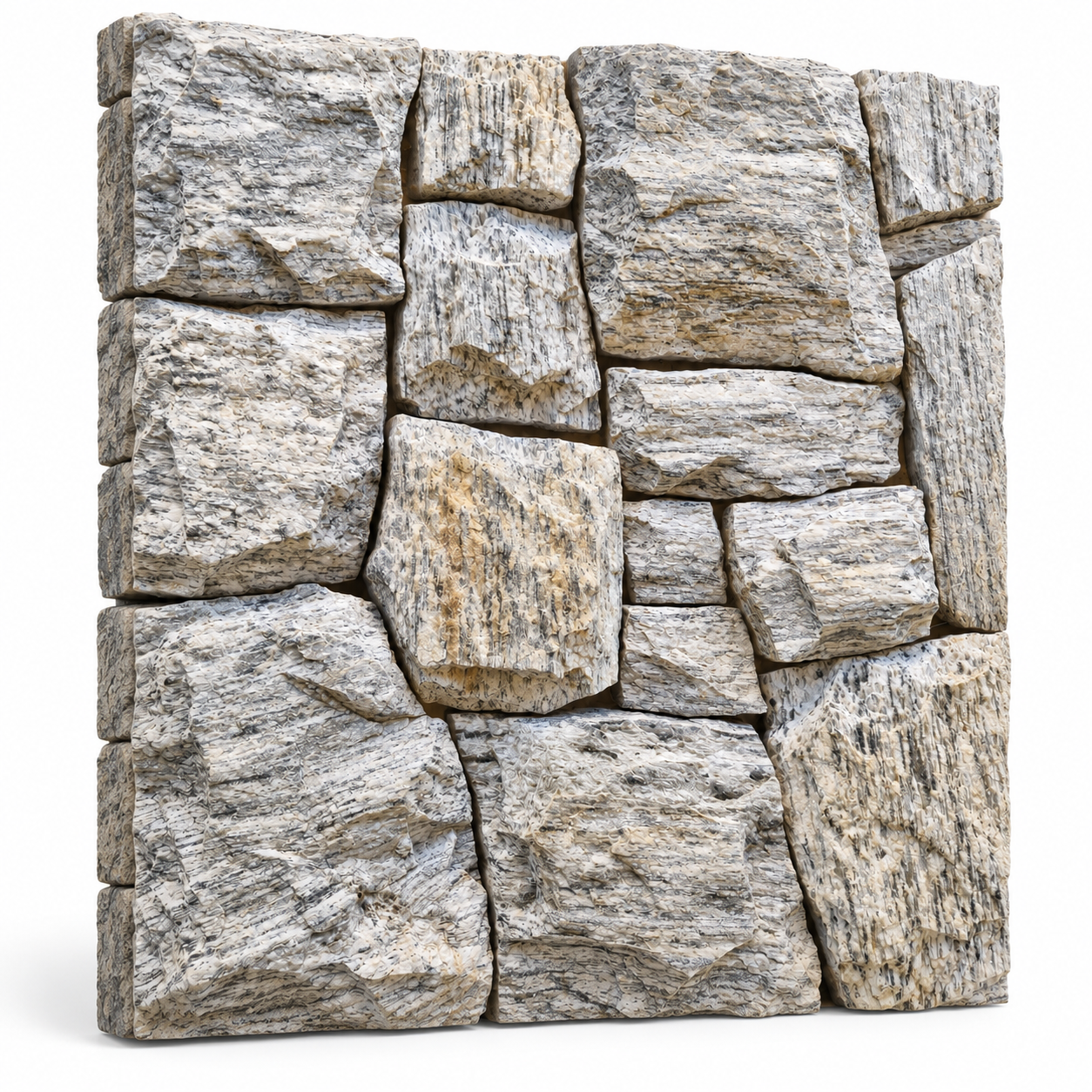 Pedra Madeira Orgânica Off White — perspectiva 3D