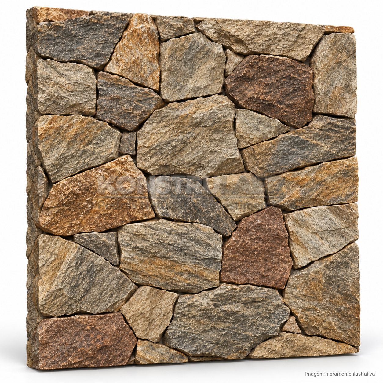 Pedra Madeira Sierra Brown Orgânica — perspectiva 3D